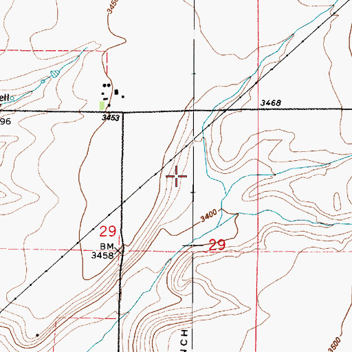 Topographic Map of 20N02E29A___01 Well, MT