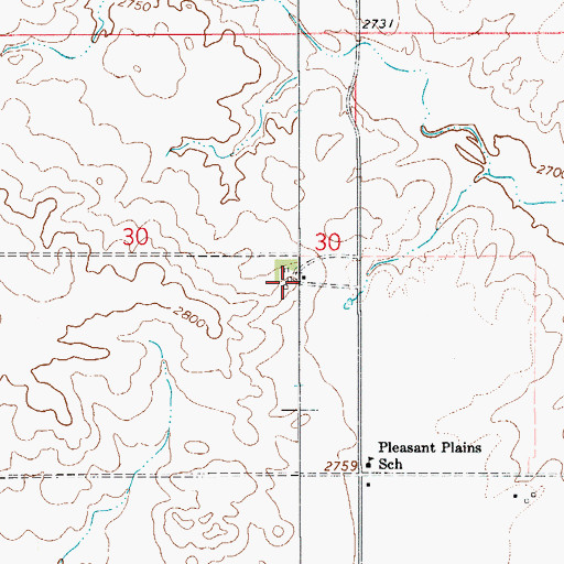 Topographic Map of 20N55E30DABD01 Well, MT
