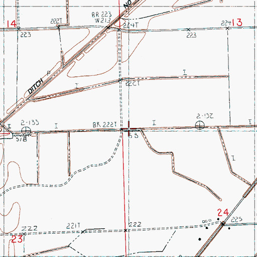 Topographic Map of Ditch Number 52, AR