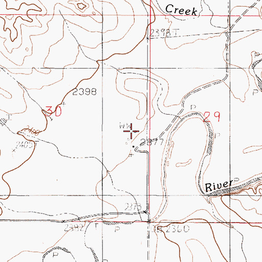Topographic Map of 20N49E30DAA_01 Well, MT