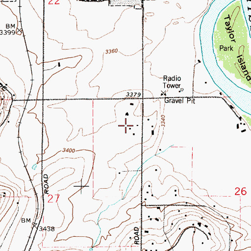 Topographic Map of 20N03E27AADA01 Well, MT
