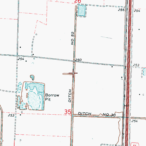 Topographic Map of Ditch Number 52, AR