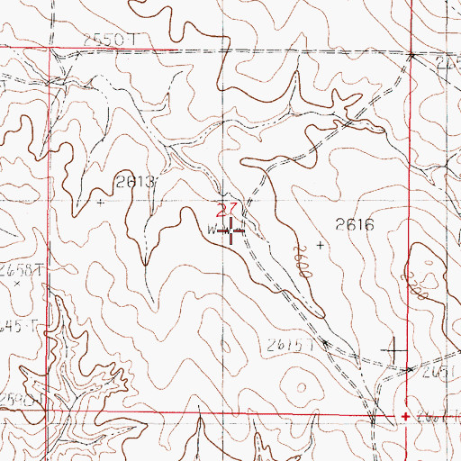 Topographic Map of 20N45E27ACCC01 Well, MT