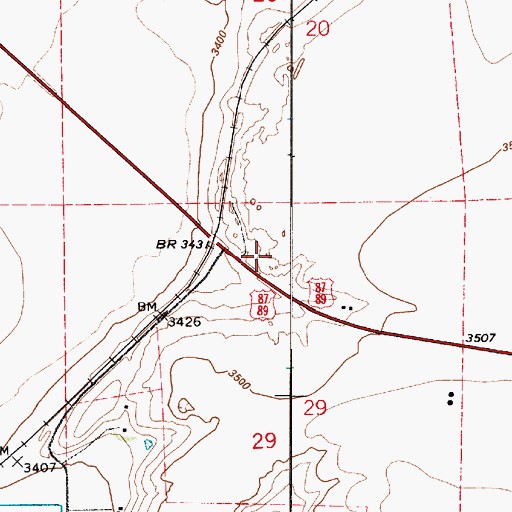 Topographic Map of 20N05E29ABBC01 Well, MT