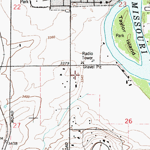 Topographic Map of 20N03E26BBBD01 Well, MT