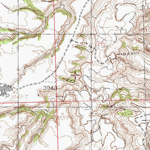 Topographic Map of 20N21E26CA__01 Well, MT