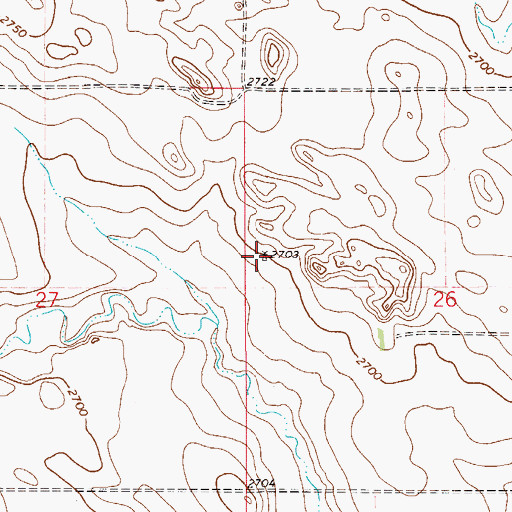 Topographic Map of 20N53E26BCCB01 Well, MT