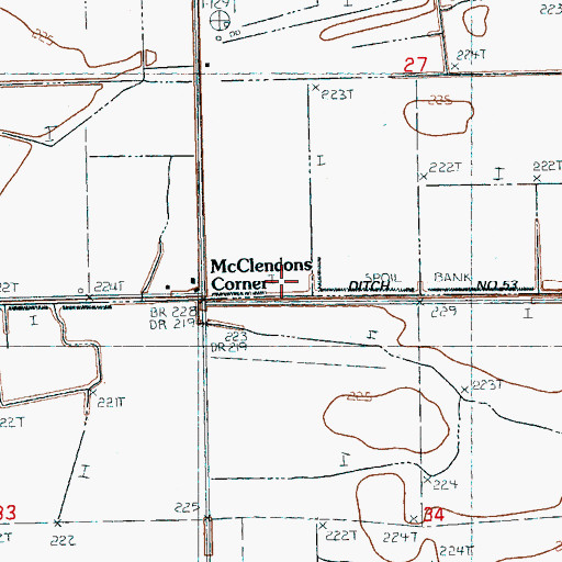 Topographic Map of Ditch Number 53, AR