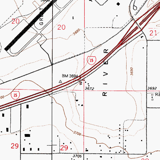 Topographic Map of 20N03E21CCCB01 Well, MT