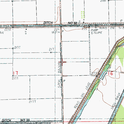 Topographic Map of Ditch Number 54, AR
