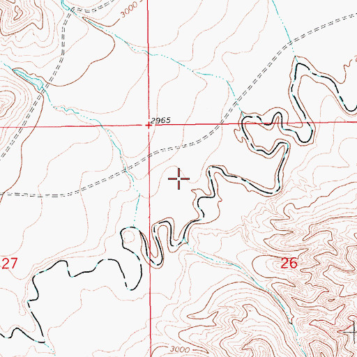 Topographic Map of 20N13E27ABC_01 Well, MT
