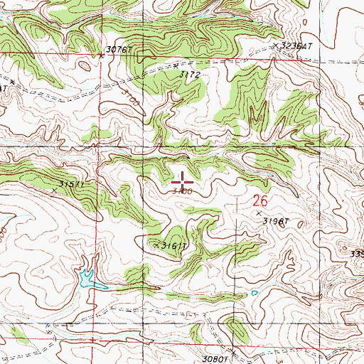 Topographic Map of 20N33E26BA__01 Well, MT
