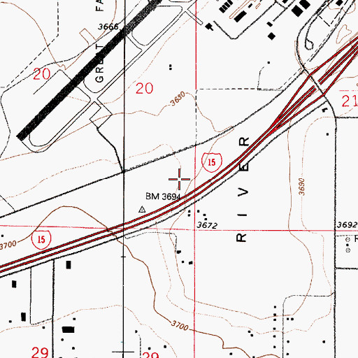 Topographic Map of 20N03E20DDAD01 Well, MT