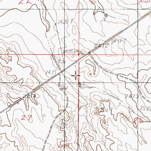Topographic Map of 20N49E27AADC01 Well, MT
