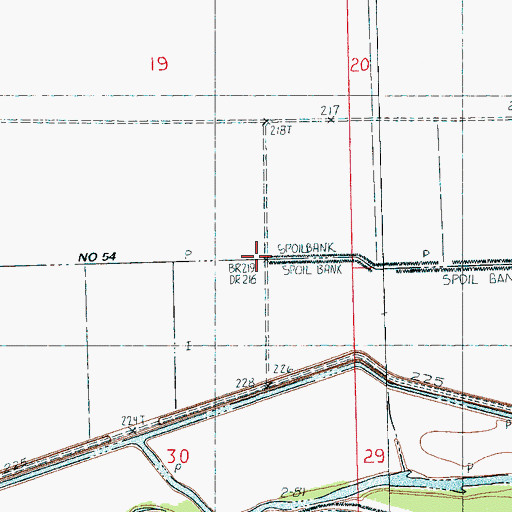 Topographic Map of Ditch Number 54, AR