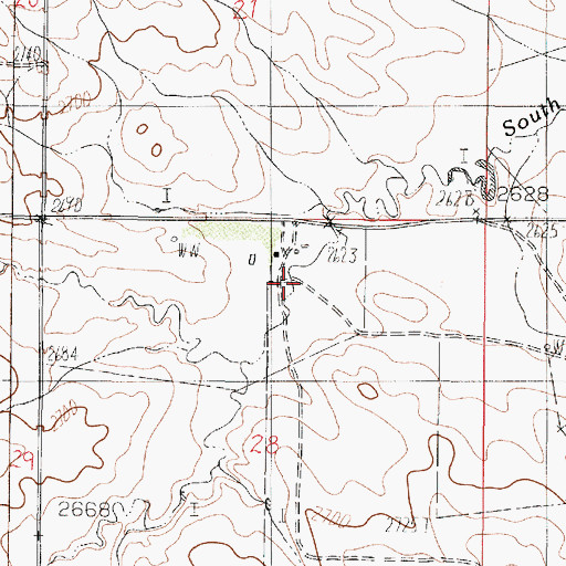 Topographic Map of 20N46E28ABBC01 Well, MT