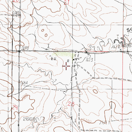 Topographic Map of 20N46E28BAAD01 Well, MT