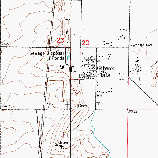 Topographic Map of 20N04E20DBDC01 Well, MT