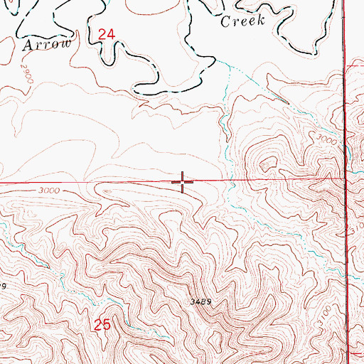 Topographic Map of 20N13E25BAAA01 Well, MT