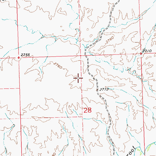 Topographic Map of 20N22W28ABCB02 Well, MT