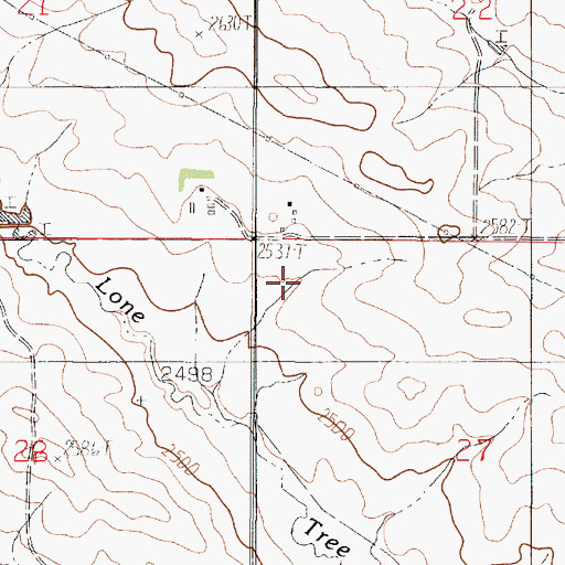Topographic Map of 20N48E22CCCD01 Well, MT