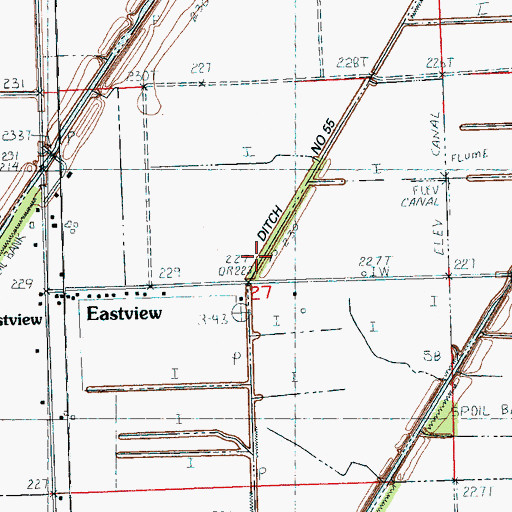 Topographic Map of Ditch Number 55, AR