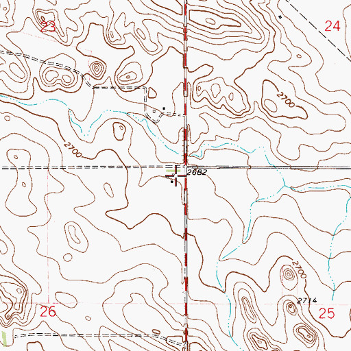 Topographic Map of 20N53E26AAAD01 Well, MT