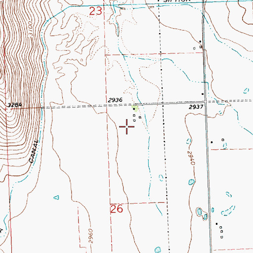 Topographic Map of 20N21W26ABAB01 Well, MT