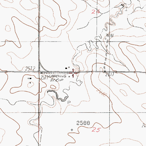 Topographic Map of 20N46E24CDCC01 Well, MT