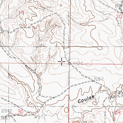 Topographic Map of 20N45E19DDDD01 Well, MT