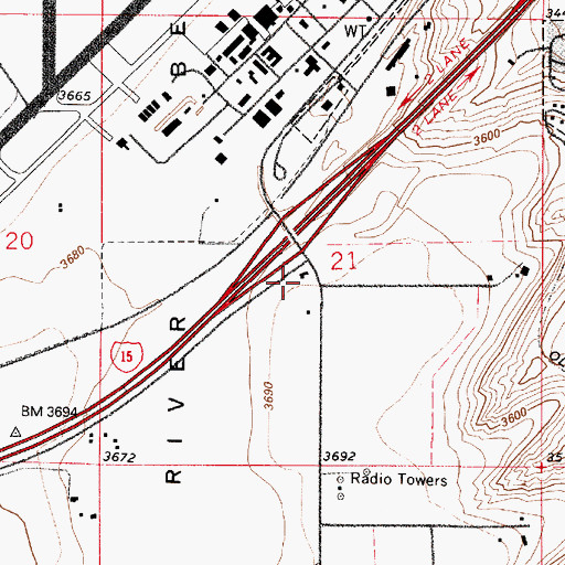 Topographic Map of 20N03E21CAAD01 Well, MT