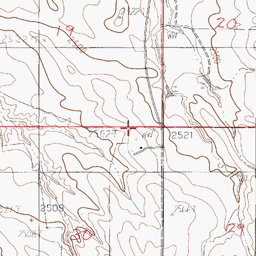 Topographic Map of 20N50E30AABD01 Well, MT