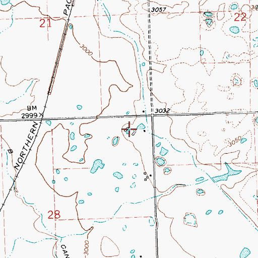 Topographic Map of 20N20W28AAA_01 Well, MT