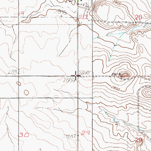 Topographic Map of 20N53E20CCCC01 Well, MT