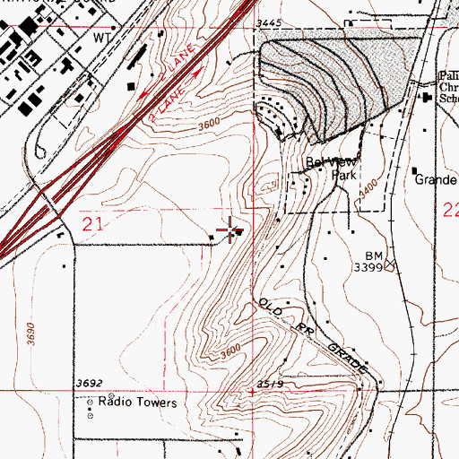 Topographic Map of 20N03E21DAAA01 Well, MT
