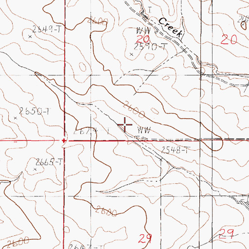 Topographic Map of 20N48E20CDCD01 Well, MT