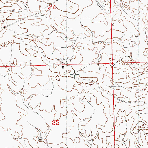 Topographic Map of 20N24E25AAB_01 Well, MT