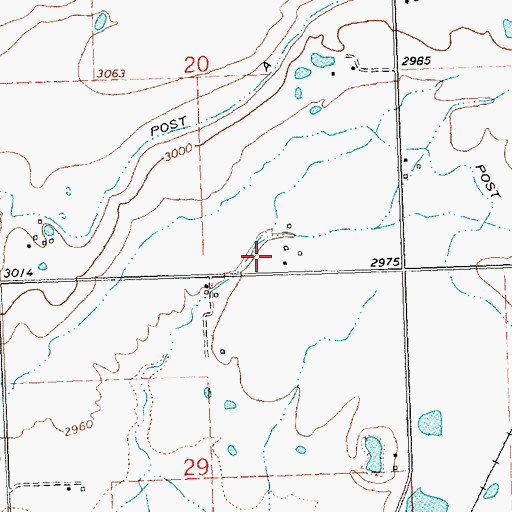 Topographic Map of 20N20W20DCD_01 Well, MT