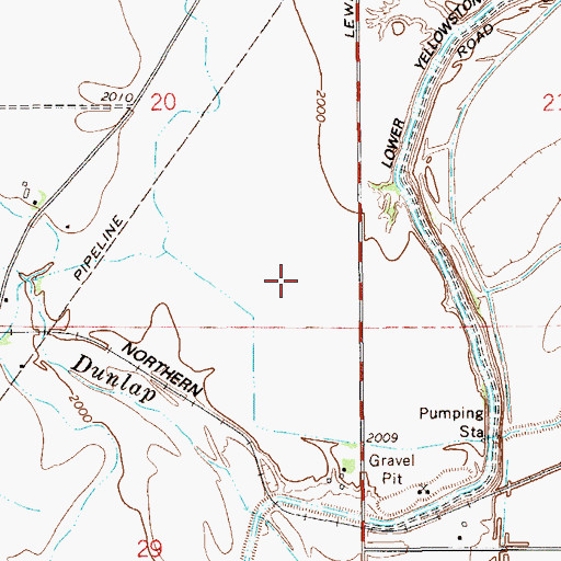 Topographic Map of 20N58E20CA__01 Well, MT