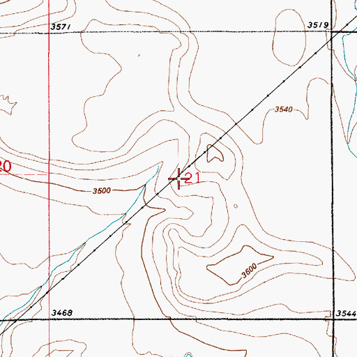 Topographic Map of 20N02E21____01 Well, MT