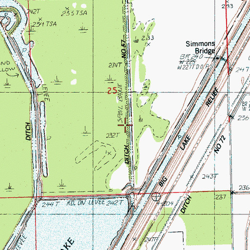 Topographic Map of Ditch Number 57, AR