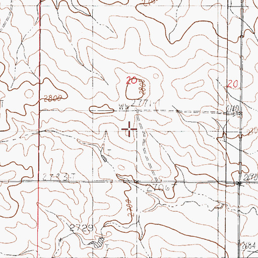 Topographic Map of 20N46E20CADA01 Well, MT