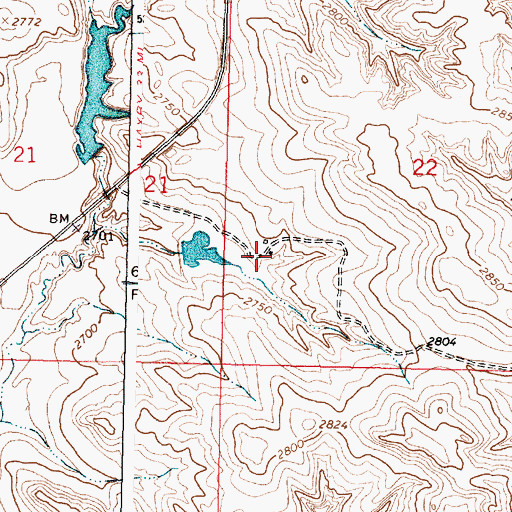 Topographic Map of 20N39E22CBCD01 Well, MT