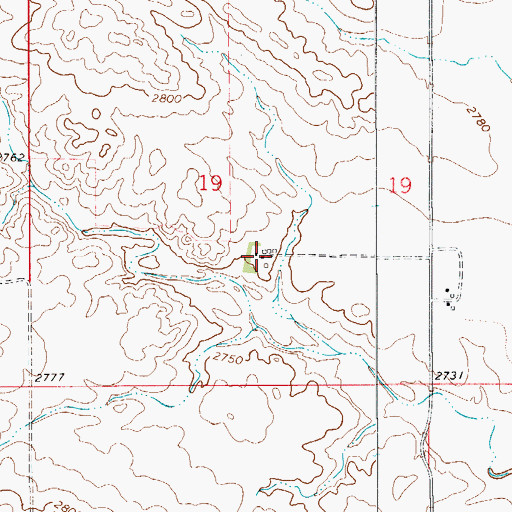 Topographic Map of 20N55E19DBCD01 Well, MT