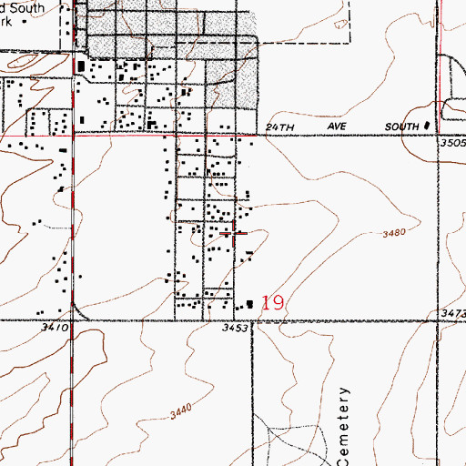 Topographic Map of 20N04E19BDAA01 Well, MT
