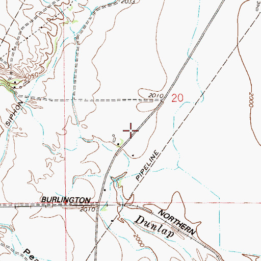 Topographic Map of 20N58E20AB__01 Well, MT