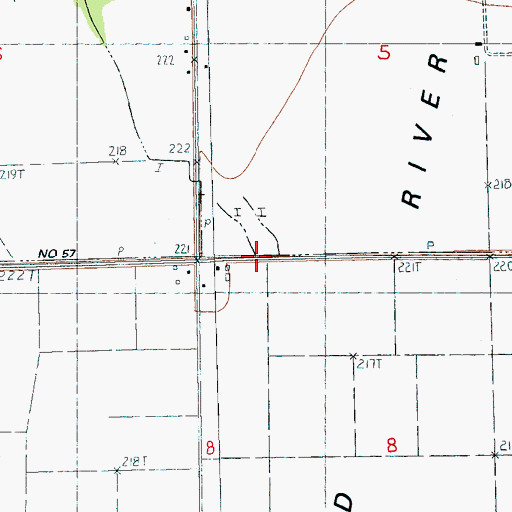 Topographic Map of Ditch Number 57, AR