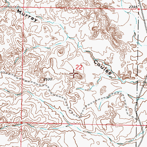 Topographic Map of 20N42E22CA__01 Well, MT
