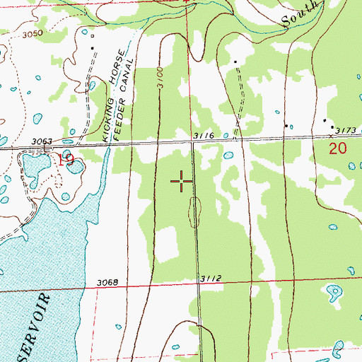 Topographic Map of 20N19W19DAD_01 Well, MT