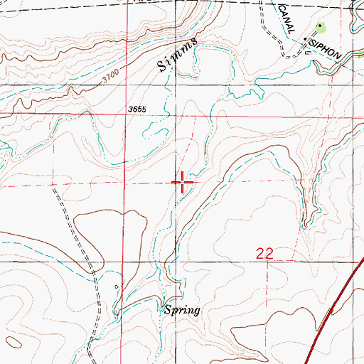 Topographic Map of 20N03W22B___01 Well, MT